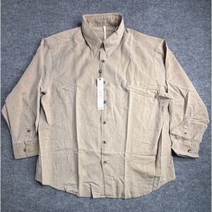 Axis Button Down Shirt Mens Size 2XB Long Sleeve Casual NWT Cotton Brown